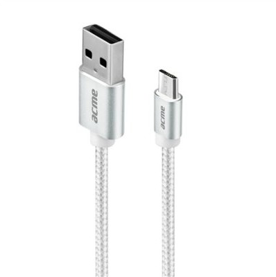 ACME EUROPE Kabel USB 2.0 Acme CB2011G micro USB cable w oplocie 1m A/M micro-USB B/M 1m srebrny KKAHKKBU0180