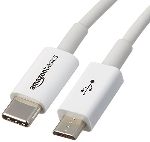 AmazonBasics przewód łączący, USB typu C i micro-USB typ B, USB 2.0, 15,2 cm, biały 0,9 m L6LUC002-CS-R