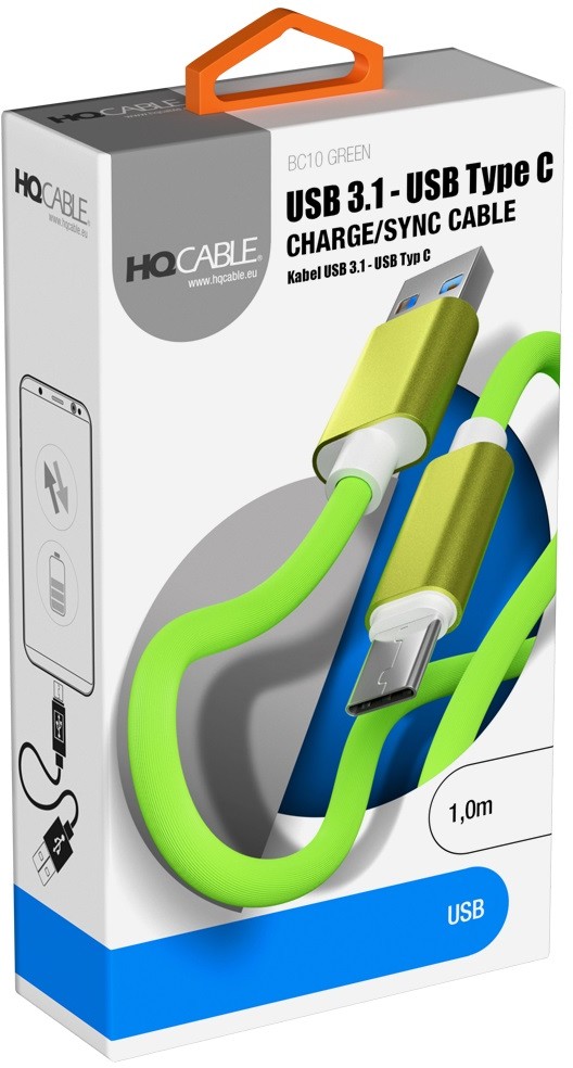 ARKAS Kabel USB USB Typ-C 1 m BC-10 GREEN BC-10 GREEN