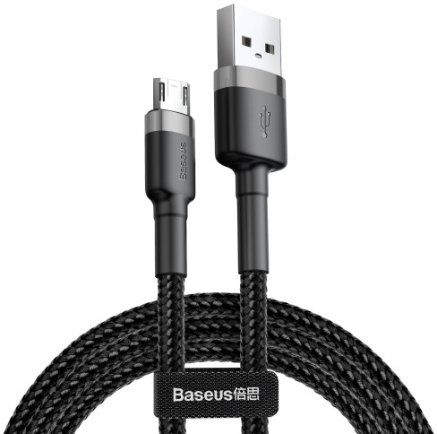 Baseus Kabel CAMKLF-AG1 (USB M - Micro USB M; 0,50m; kolor szary)
