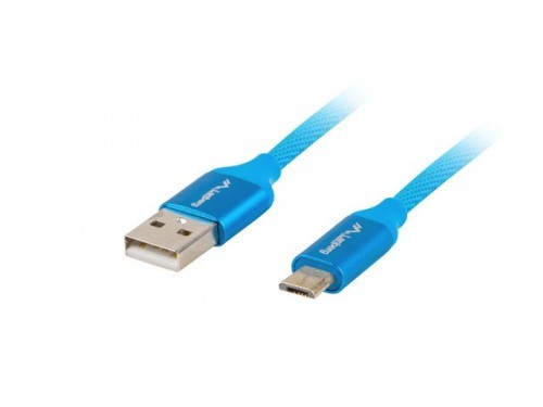 LANBERG LANBERG Kabel Premium USB micro BM - AM 2.0 1m niebieski QC 3.0