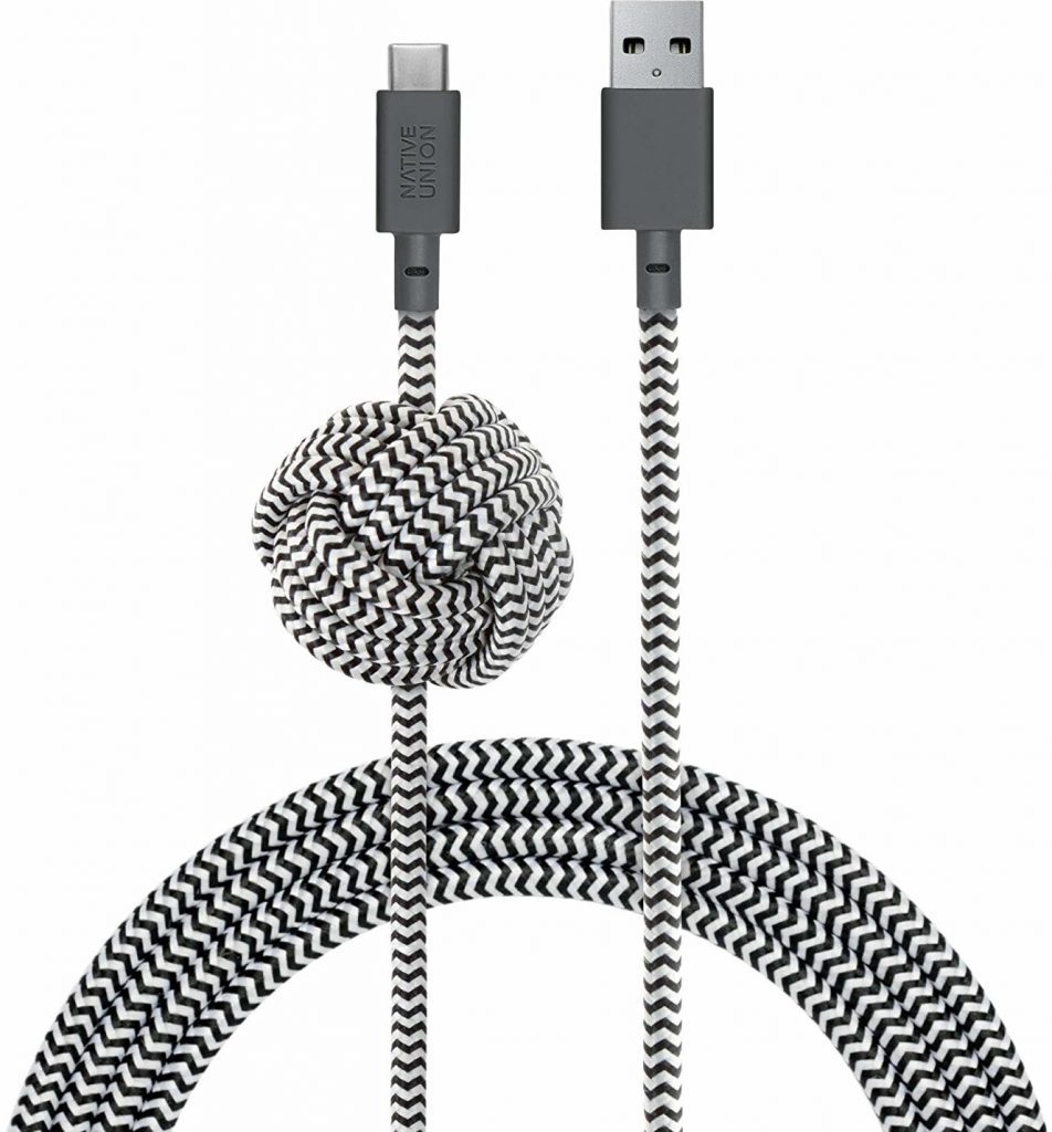 Native Union Night Cable Kabel USB ze Złączem USB-C z Węzłem 3m (Zebra) NCABLE-KV-AC-ZEB