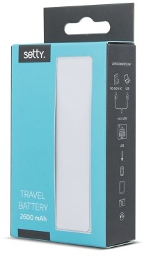 TelForceOne Power bank Setty 2600 mAh biały