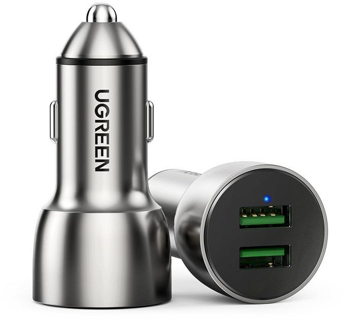 Ugreen Ugreen ładowarka samochodowa 2x USB Quick Charge 3.0 36 W 3 A szary (CD213 60713) - USB Typ A (żeński) CD213 60713