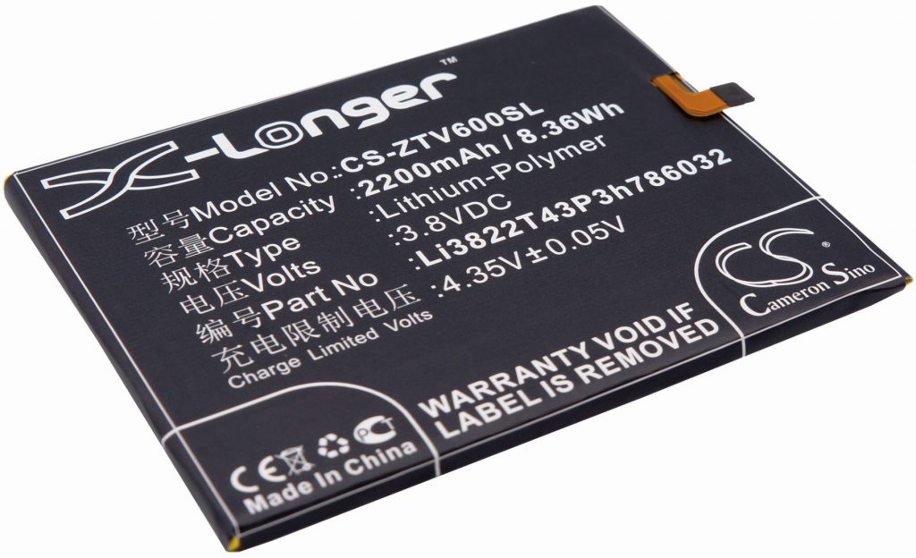 ZTE Blade D6 Li3822T43P3h786032 2200mAh 8.36Wh Li-Polymer 3.8V Cameron Sino) CS-ZTV600SL