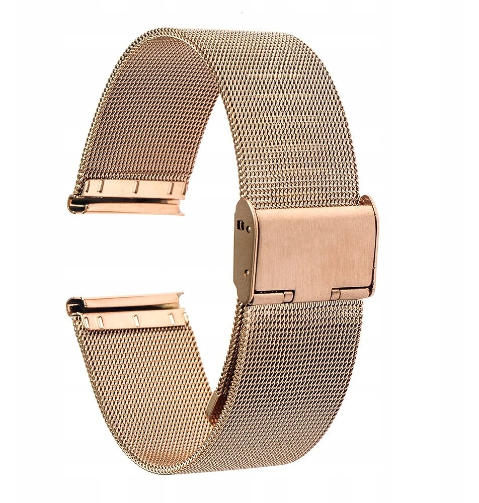 Bransoleta metalowa do zegarka typu Mesh 22mm : Kolor bransolety - Różowe złoto Mesh 22mm