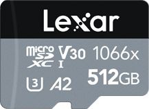 Lexar 1066x MicroSDXC 512GB UHS-I/U3 A2 V30 LMS1066512G-BNANG LMS1066512G-BNANG