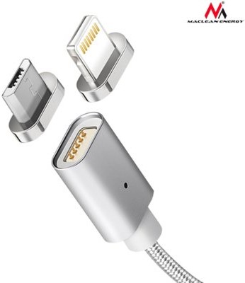 Maclean Kabel micro USB magnetyczny silver MCE160 Quick & Fast Charge