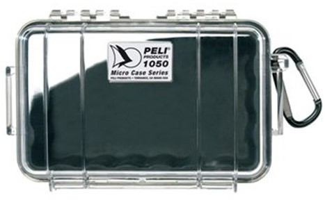 Peli 1050 mikroetui, małe etui ochronne aparat i zdjęcie, wodoszczelność IP67, pojemność 3L, wyprodukowano w USA, przezroczysta / czarna podszewka 1050 CLEAR/BLACK-BPSSG32739