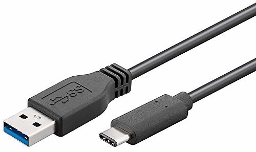 PremiumCord USB-C na USB 3.0 kabel połączeniowy 0,15 m, do 5 Gbit/s, USB 3.0/3.1 SuperSpeed kabel do transmisji danych, wtyczka USB 3.1 typu C na A, 3 x ekranowany, kolor czarny, długość 0,15 m ku31ca015bk