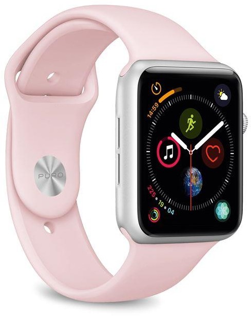 PURO ICON Elastyczny pasek sportowy do Apple Watch 38 / 40 mm (S/M & M/L) Piaskowy róż AW40ICONROSE