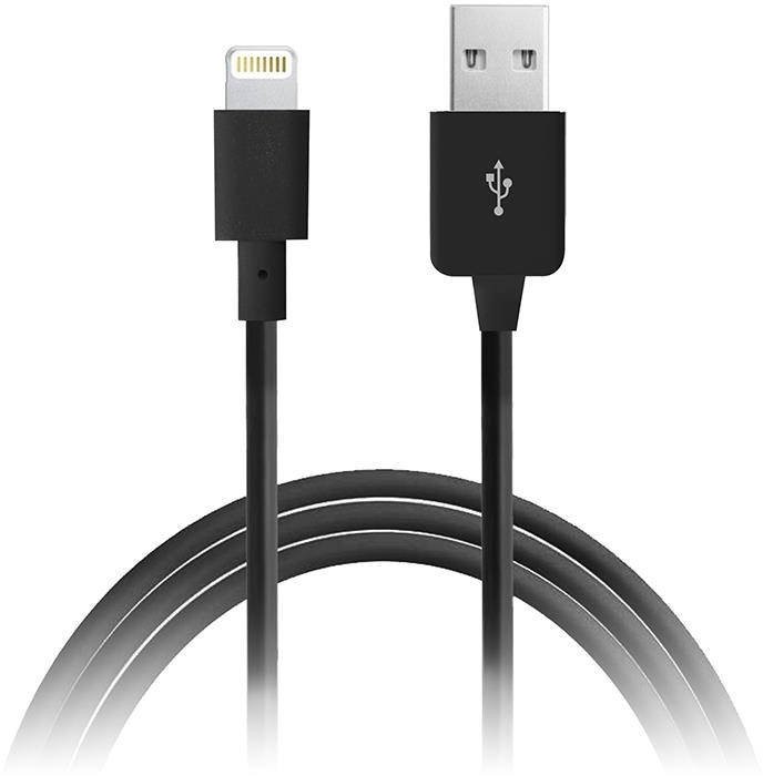 PURO Plain - Kabel połączeniowy USB Apple złącze Lightning MFi 1m (czarny) b2btrade-3703-0