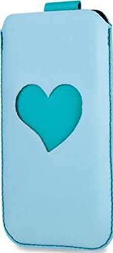 Sox Heart Me Light Genuine Leather Mobile Phone Pouch for iPhone/Samsung and More, Large, Blue/emera SOX-KHAM03L