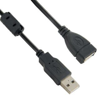 4World Kabel USB 2.0 | A-A męskie - żeńskie |5 m | ferryt | czarny 5356