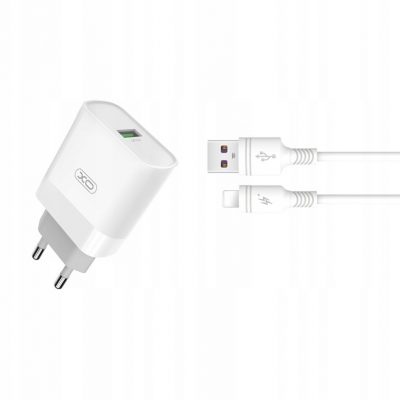 A Plus Xo ładowarka sieciowa L63 Qc 1x Usb biała + kabel