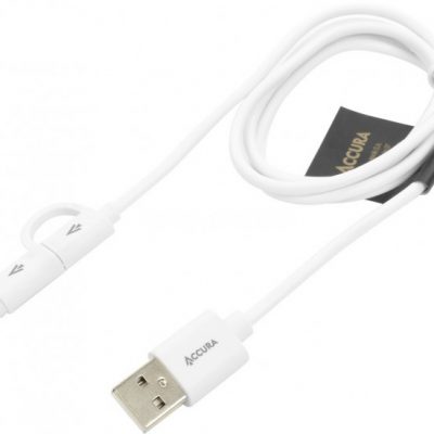 ACCURA USB to Lightning/microUSB white 1M ACC2159