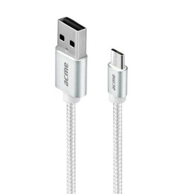 ACME EUROPE Kabel USB 2.0 Acme CB2011G micro USB cable w oplocie 1m A/M micro-USB B/M 1m srebrny KKAHKKBU0180