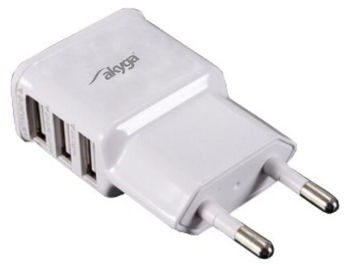 Akyga Akyga Ładowarka USB AK-CH-05 240V 3100mA 3xUSB biała
