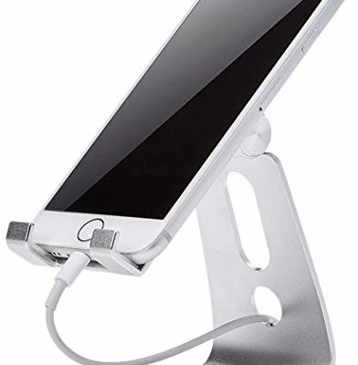 AmazonBasics Adjustable Cell Phone Stand for iPhone and Android | Silver