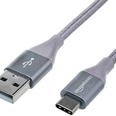 AmazonBasics Double Braided Nylon USB Type-C to Type-A 2.0 Male Cable 3 m ciemnoszary UTC-C-A-2.0-10FT-GRY