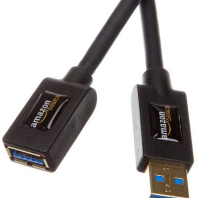 AmazonBasics przedłużacz USB 3.0 wtyk typu A na gniazdo typu A, długość 3 m, wstecznie kompatybilny z USB 2.0 i 1,1