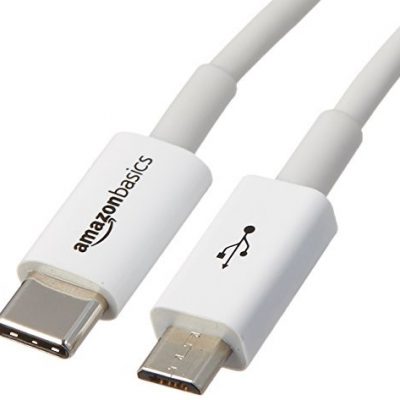 AmazonBasics przewód łączący, USB typu C i micro-USB typ B, USB 2.0, 15,2 cm, biały 0,9 m L6LUC002-CS-R