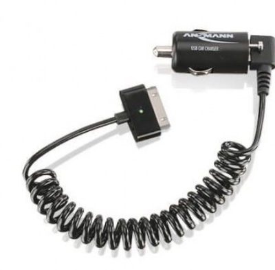 ANSMANN Ładowarka samochodowa USB 2.1A & kabel Apple