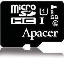 Apacer MicroSDHC Class 10 + adapter 8GB (AP8GMCSH10U1-R)