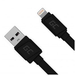 Apple Green Cell Kabel Przewód GCmatte Lightning Płaski 25 cm z obsługą szybkiego ładowania 2.4A KABGC02