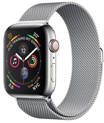 Apple Watch 4 44mm Cellular Srebrny/Bransoleta mediolańska (MTX12WB/A)