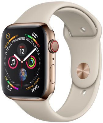 Apple Watch 4 44mm Cellular Złoty/Piaskowy pasek sportowy (MTX42WB/A)