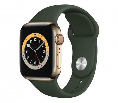 Apple Watch 6 40/Gold Steel/Cyprus Green Sport LTE