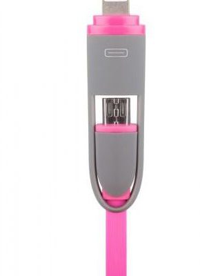 Arkas microUSB/Lightning 1M różowy
