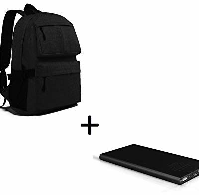Asus Shot Case Zestaw do smartfona Zenfone Max Pro (M2) (płaski akumulator 6000 mAh, 2 porty + plecak z wbudowaną wtyczką USB) (czarny)