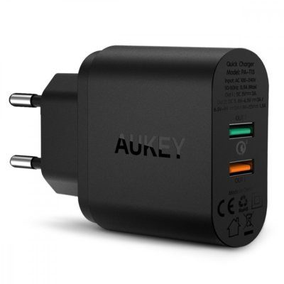 Aukey PA-T13 ultraszybka ładowarka sieciowa 2xUSB Quick Charge 3.0 6A 34.5W PA-T13
