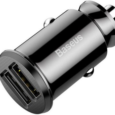 Baseus Baseus Grain ładowarka samochodowa 2x USB 5V 3.1A black (CCALL-ML01)
