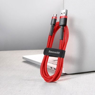 Baseus Cafule | Kabel USB - Micro-USB dwustronny Quick Charge 2.4A 100cm | czerwony CAMKLF-B09