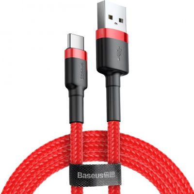 Baseus kabel Cafule (typu C | 0,5 m) czerwony 3A