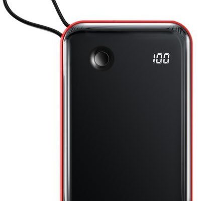 Baseus Mini S Digital Display | Power Bank 10000mAh + kabel Type-C 3A LED 15W | czerwony PPXF-A09