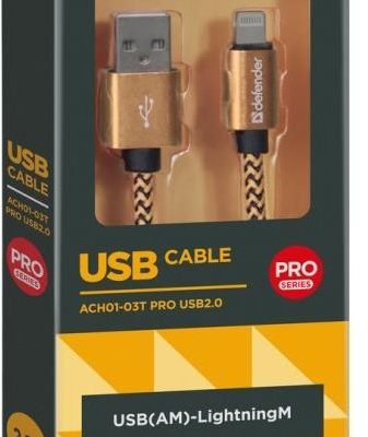 DEFENDER Kabel USB USB-LIGHTNING 1m 2,1A złoty 87806