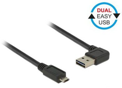 Delock EASY-kabel USB 2.0 A (gewink. RE/LI)-> eus-microB 1.0 m 85165