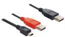 Delock Kabel USB USB A/USB A, mini USB 5pin, 0.3m 83178