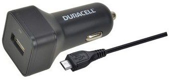 Duracell Ładowarka samochodowa 5V 1 x USB-A 2.4A + kabel USB microUSB 1m czarny DR5032A