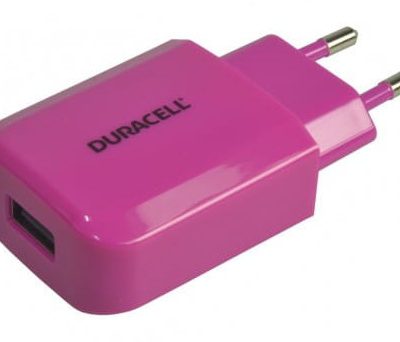 Duracell ładowarka sieciowa 5V 2.1A + kabel USB micro USB 1m różowy