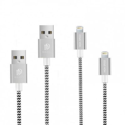 DuxDucis 2-PACK LIGHTNING CABLE 100CM + 20CM SILVER