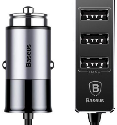 Enjoy Baseus Baseus Together ładowarka samochodowa z przedłużaczem hubem 4x USB 5.5A szary 6953156267565