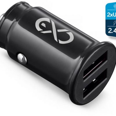 eXc Ładowarka samochodowa CUTE 2 x USB czarna