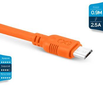 eXc mobile Kabel USB micro USB WHIPPY 0.9m pomarańczowy 7270-uniw