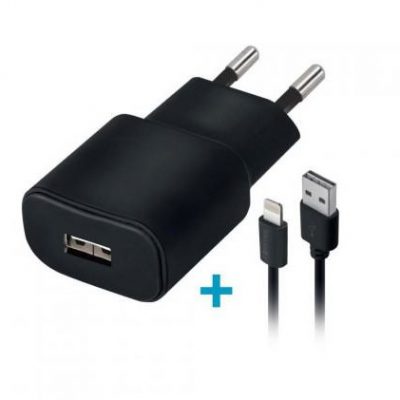 Forever 1xUSB 2A TC-01 + kabel Lightning czarna