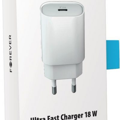 Forever Ładowarka sieciowa 1x Type-C PD (18W) biała